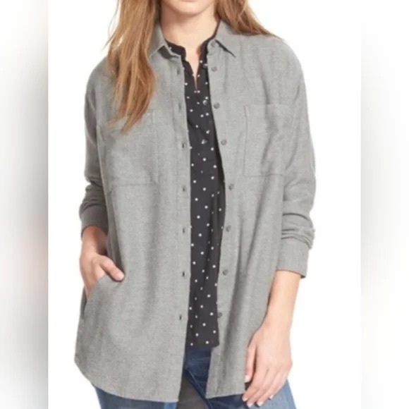 Madewell Tops - Madewell Flannel “Sunday” Botton Down Gray EUC - Size X-Large
